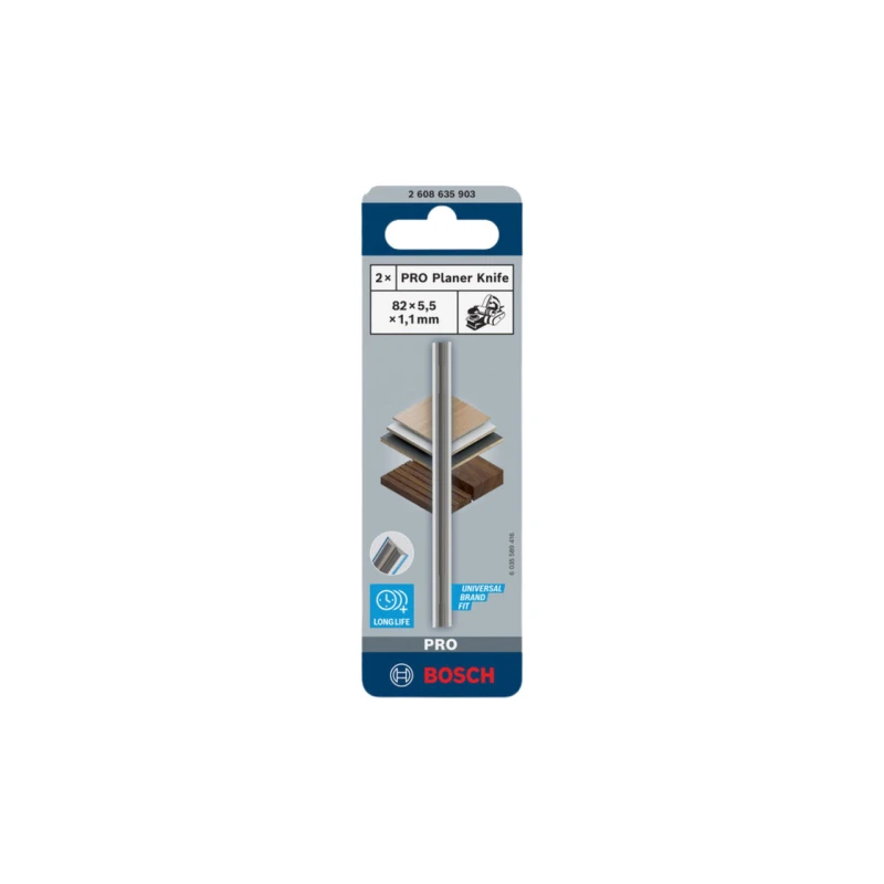 Image of Bosch Powertool Accessories Pro Planer Blade 82 x 5.5 x 1.1mm 2.608.635.903