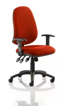 Image of Eclipse XL Lever Task Operator Chair Bespoke With Height Adjustable Arms In Orange