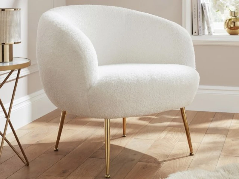 Image of GFW Ada Cream Boucle Fabric Accent Chair