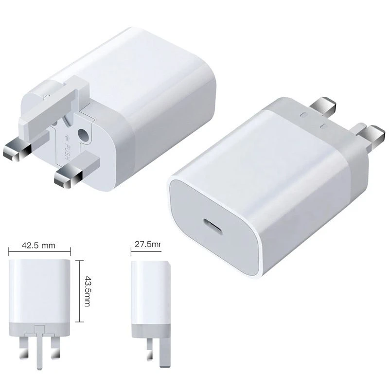 Image of FDL 1 PORT USB-C PD UK MAINS TRAVEL CHARGER 20W - WHITE