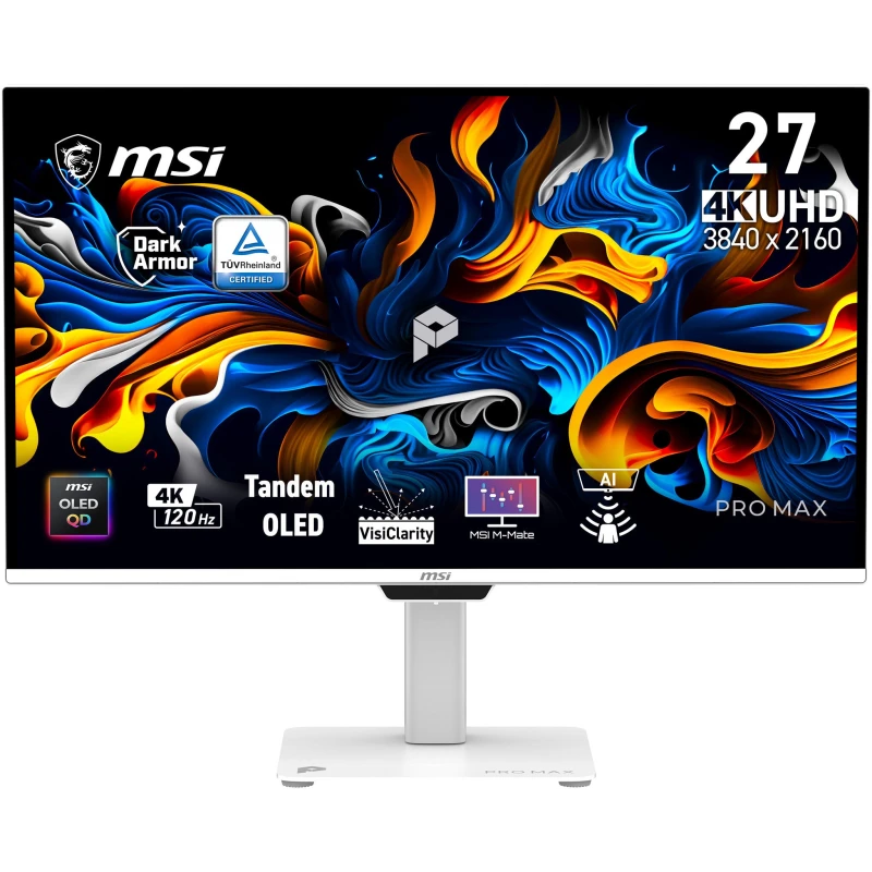Image of MSI MSI Pro MAX 271UPXW12G computer monitor 67.3cm (26.5") 3840 x 2160 pixels UltraWide Full HD QD-OLED White 4711377421270