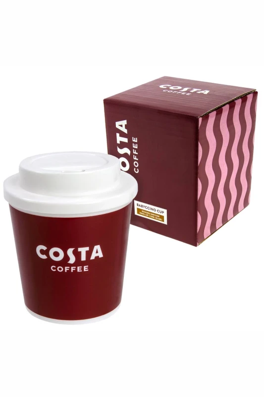 Image of Kimm and Miller (UK) Ltd Kimm and Miller (UK) Ltd Costa Coffee Babyccino Cup Gift Set in Burgundy Size: 150g Burgundy 150g Unisex 5055475455720