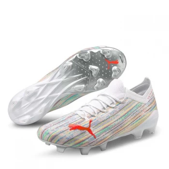 image of Puma Ultra 1.2 FG Football Boots - White/Red