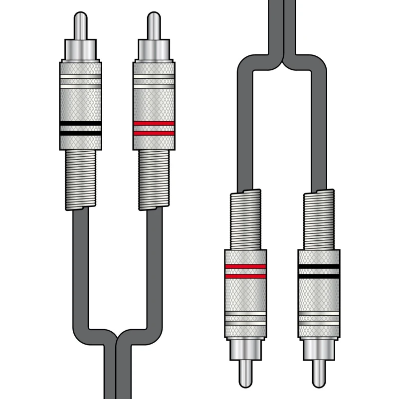 Image of Citronic 1.5m Classic Audio Leads 2 x RCA Male Plugs - 2 x RCA Male Plugs AVS-071298 Audio Cable