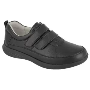 Image of Boulevard Womens/Ladies Leather Wide Casual Shoes (6 UK) (Black)