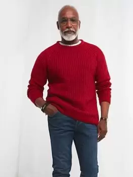 Image of Joe Browns Shore Crew Knit - Red, Size 2XL, Men