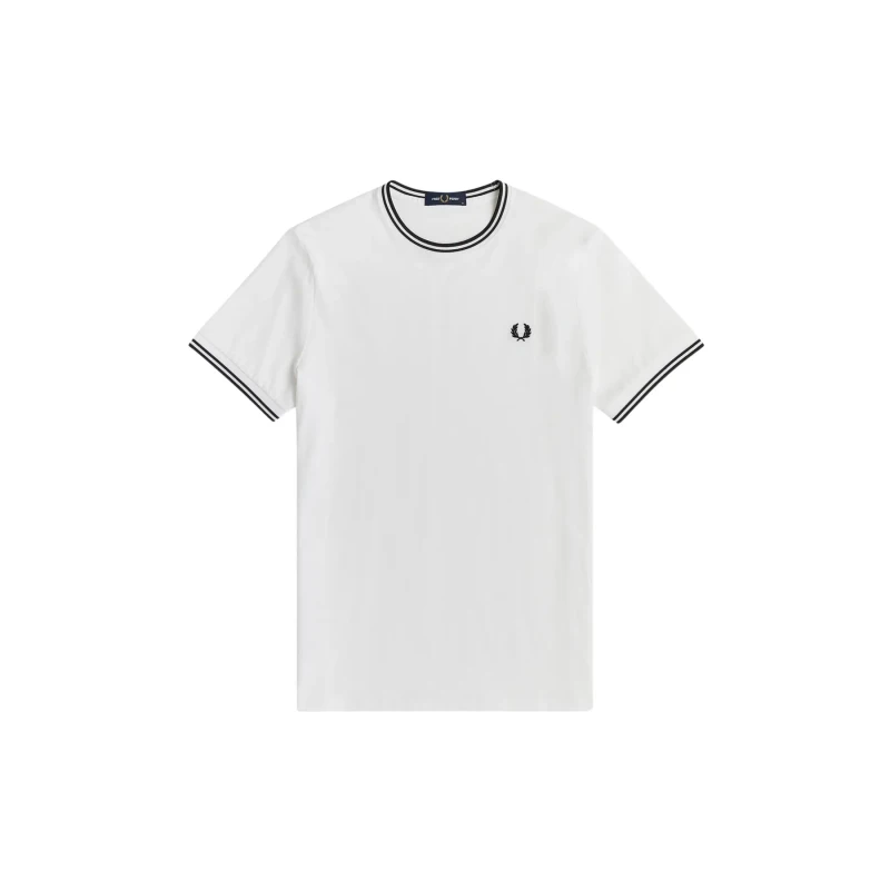Image of Fred Perry T-Shirt Fred Perry Twin Tipped Blanc Unisex XS
