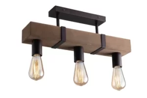 Image of Texas Bar Ceiling Semi Flush Light, Moro, Antique Wooden, E27
