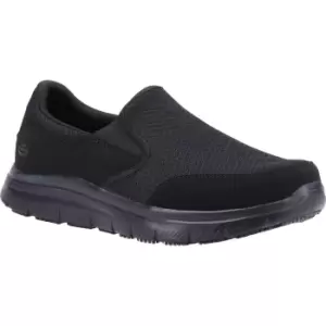 Image of Skechers McAllen Mens Slip Resistant Wide Fit Shoes Black Size 10