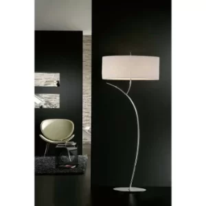 Eve 2-Light E27 Floor Lamp, Polished Chrome with Oval White Shade