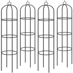 image of Rose Climbing Trellis 4 Pc. Set Black 200x40cm