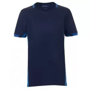 Image of SOLS Childrens/Kids Classico Contrast Short Sleeve Football T-Shirt (6 Years) (French Navy/Royal Blue)