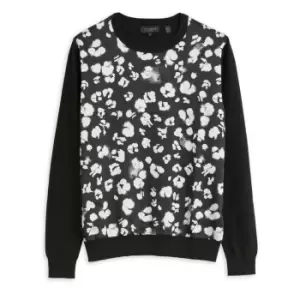 image of Ted Baker Chalia Woven Front Print Jumper - Black