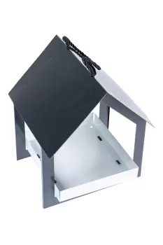 Image of Hanging Black Metal Bird Table with Chain