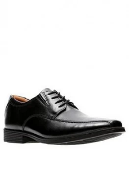 Image of Clarks Tilden Walk Shoes - Black Leather, Size 10, Men