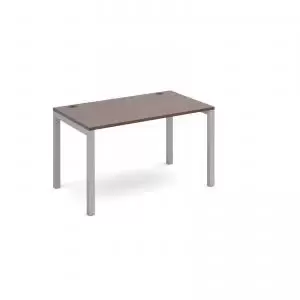Image of Connex single desk 1200mm x 800mm - silver frame and walnut top