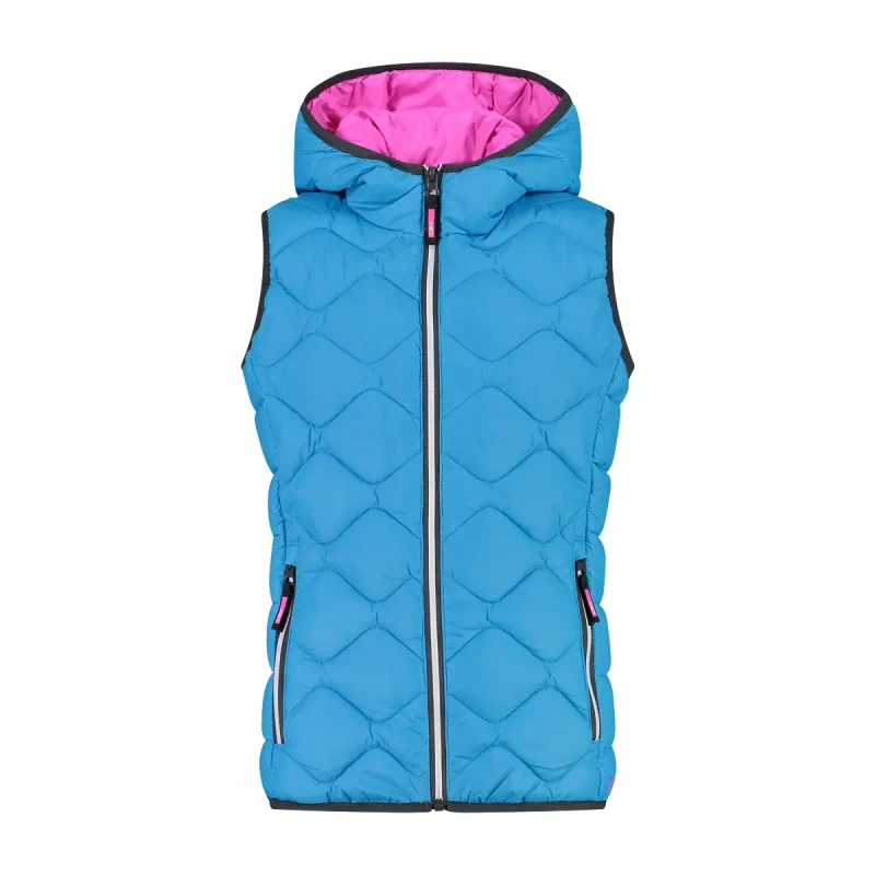 Image of CMP Girls hooded sleeveless puffer jacket CMP Turquoise Female 3 ans