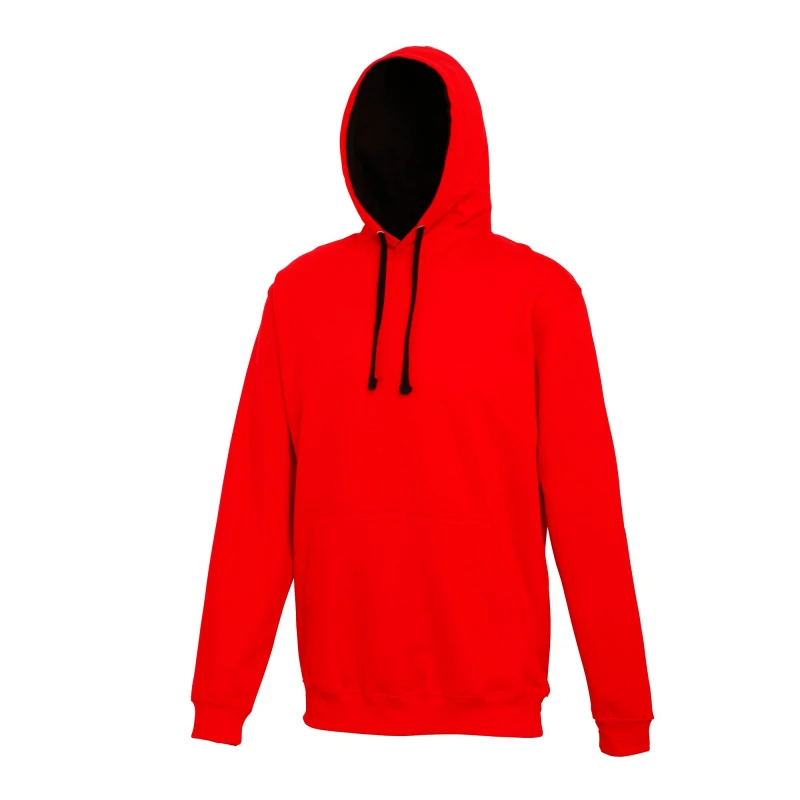 Image of AWDis AWDis Men Varsity Hooded Sweatshirt Hoodie in Dark Red Size: X-Small Dark Red XS Male 5054171853434