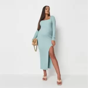 Missguided Maternity Square Neck Midaxi Dress - Green