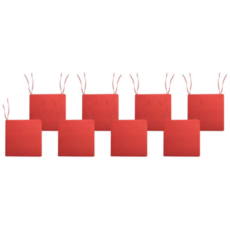 Image of Beliani Set Of 8 Garden Chair Cushions Sassari Premium 46 X 46cm Red
