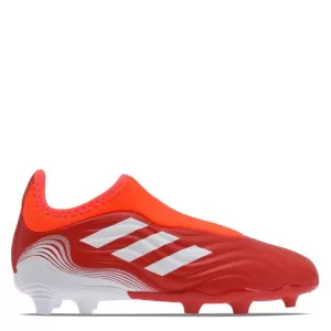 Image of adidas Copa Sense.3 Laceless Firm Ground Boots, Red/White/Orange, Size 2