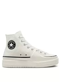 Image of Converse Chuck Taylor All Star Construct Canvas Hi, White/White, Size 10, Men
