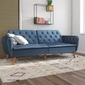 Tallulah Velvet Memory Foam Futon Blue