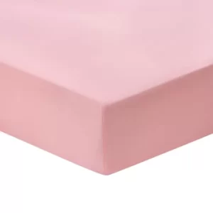 Image of Joules Cotton Percale Plain Dye Single Fitted Sheet, Kelmarsh Pink