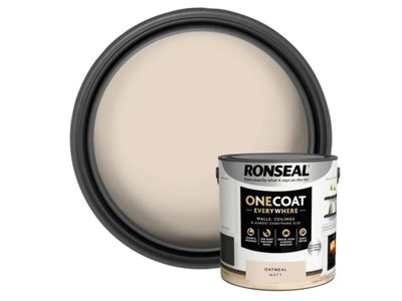 Image of Ronseal One Coat Everywhere Multi Surface Matt Paint Oatmeal - 2.5L Natural