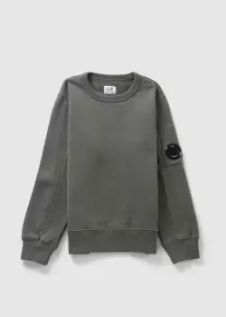 image of C.P. Company Kids Basic Fleece Sweatshirt In Thyme