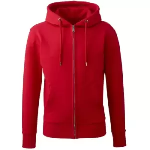 Image of Anthem Mens Organic Full Zip Hoodie (L) (Red)