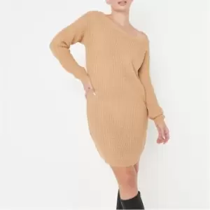 image of Missguided Tall Recycled Ayvan Jumper Dress - Neutral