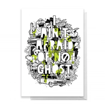 image of Ghostbusters I Ain't Afraid Of No Ghost Greetings Card - Giant Card