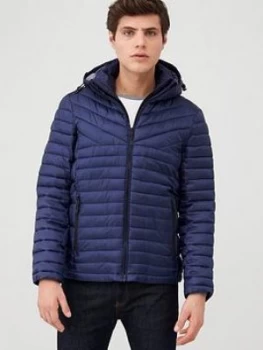 image of Superdry Desert Alchemy Fuji Padded Jacket - Navy, Size 2XL, Men