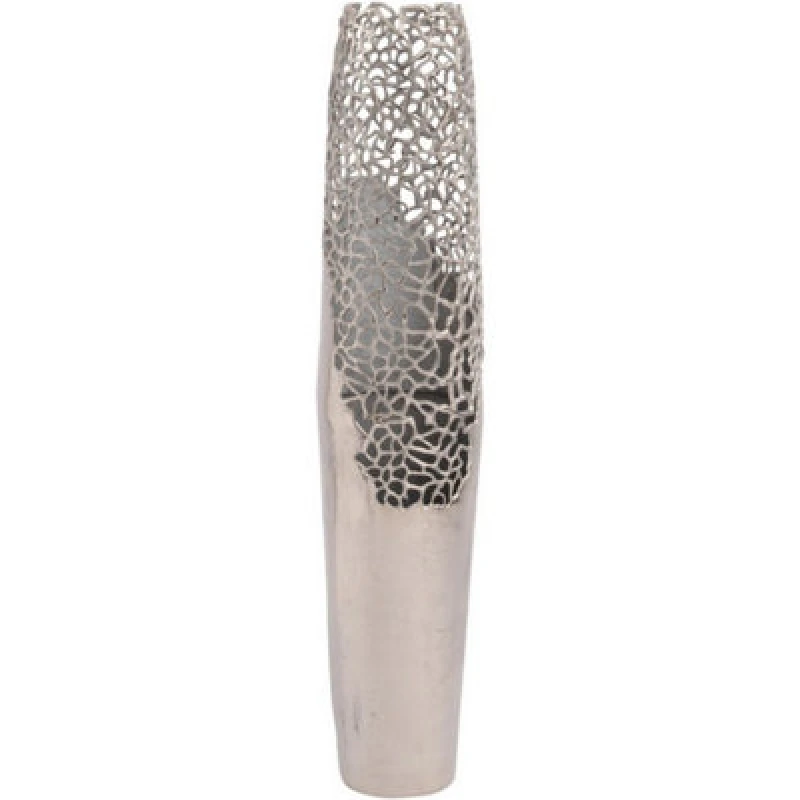 Image of Buttercup Farm Apo Coral Large Vase - Aluminium - L22 X W22 X H115cm - Silver