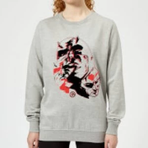 Image of Marvel Knights Daredevil Layered Faces Womens Sweatshirt - Grey - L