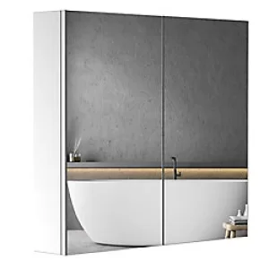 image of HOMCOM Bathroom Mirror Cabinet 02-0549 Stainless Steel Silver 600 mm x 120 mm x 550 mm