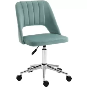 image of Mid-Back Swivel Home Office Chair Scallop Computer Desk Chair Green - Green - Vinsetto