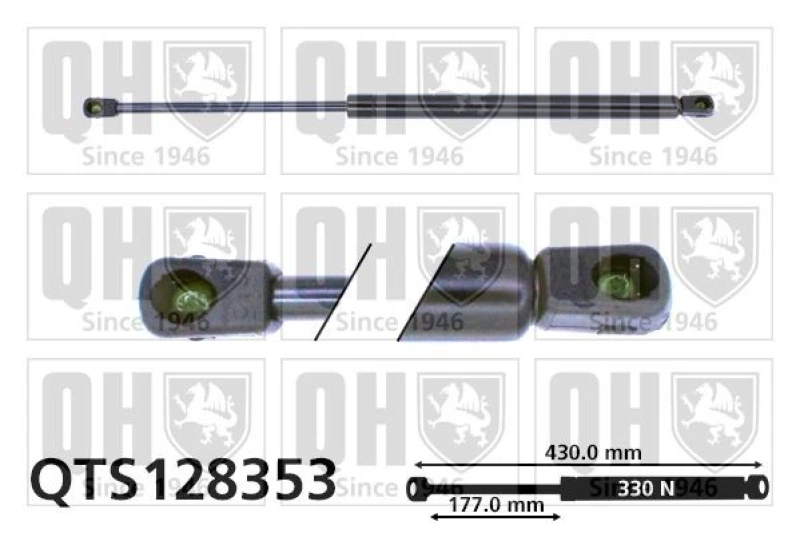 Image of QUINTON HAZELL Tailgate strut QUINTON HAZELL QTS128353