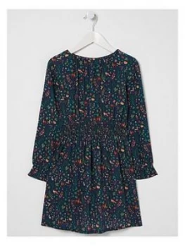 Image of Fatface Girls Woodland Floral Dress - Navy