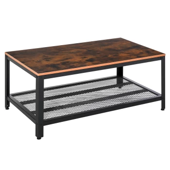 Image of HOMCOM Coffee Table Industrial Site table Living Room Storage Shelf Metal Frame Two-tone Modern Organiser AOSOM UK