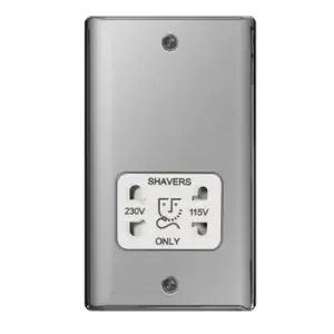 Image of BG Brushed Steel 115/230V Shaver Socket - NBS20W - 286916