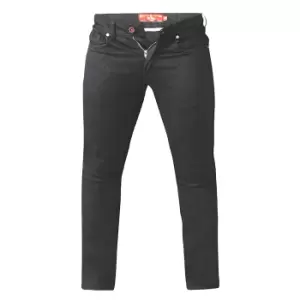 Image of Duke Mens Claude King Size Tapered Fit Stretch Jeans (40S) (Black)