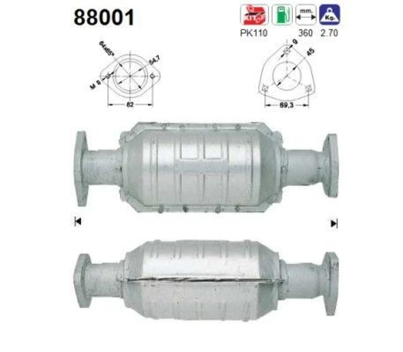 Image of AS Catalytic converter AS 88001