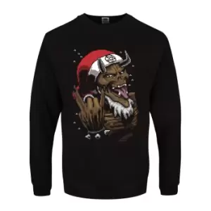 image of Grindstore Mens Satan Rocks Christmas Jumper (3XL) (Black)