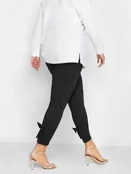 Image of Yours Bow Back Tapered Trouser - Black, Size 22, Women