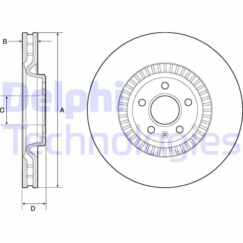 Image of DELPHI Brake disc DELPHI BG9171C
