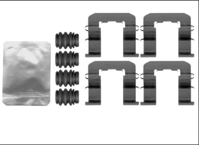 Image of HELLA Brake pad fitting kit HELLA 8DZ 355 206-201