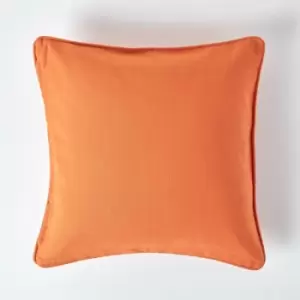 Image of Homescapes - Cotton Plain Burnt Orange Cushion Cover, 45 x 45cm - Orange