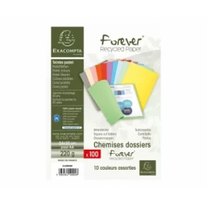 Image of Exacompta Forever Folders A4 5 Packs of 100 220gsm Assorted